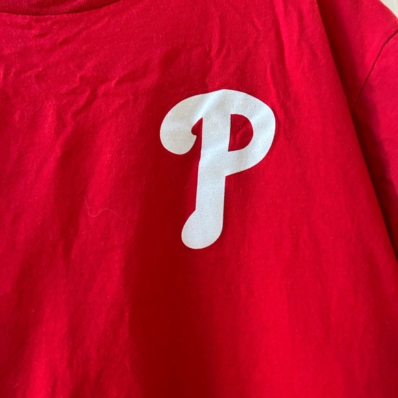 MLB Bryce Harper #3 Philadelphia Phillies red Crewneck T shirt. EUC. Soft.  XL - Picture 4 of 9